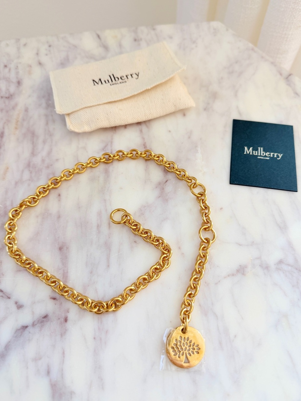 🌟 Mulberry Tree Long Gold Bag Chain for Initial Letter Charms